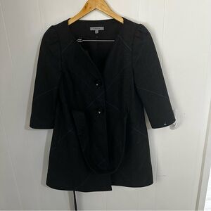 Classiques Entier Black Trench Coat with Three-Quarter Sleeves